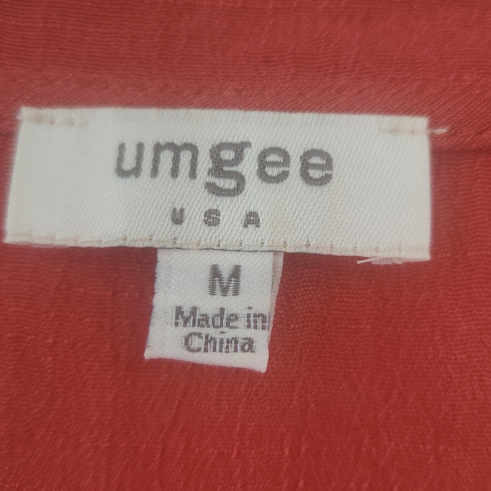 Umgee Rust Orange Embroidered Open Front Boho Kim… - image 3